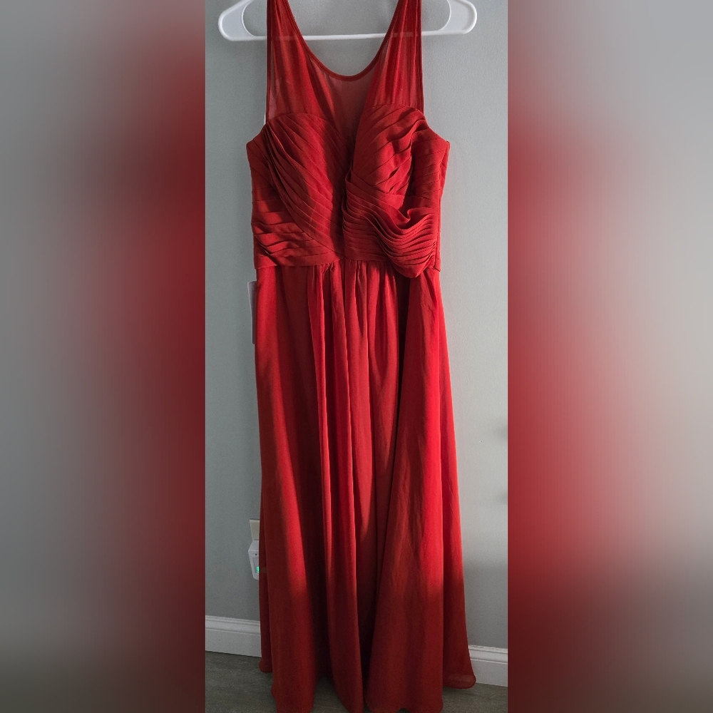 Azazie Red Sleeveless Scoop Neck Maxi Gown